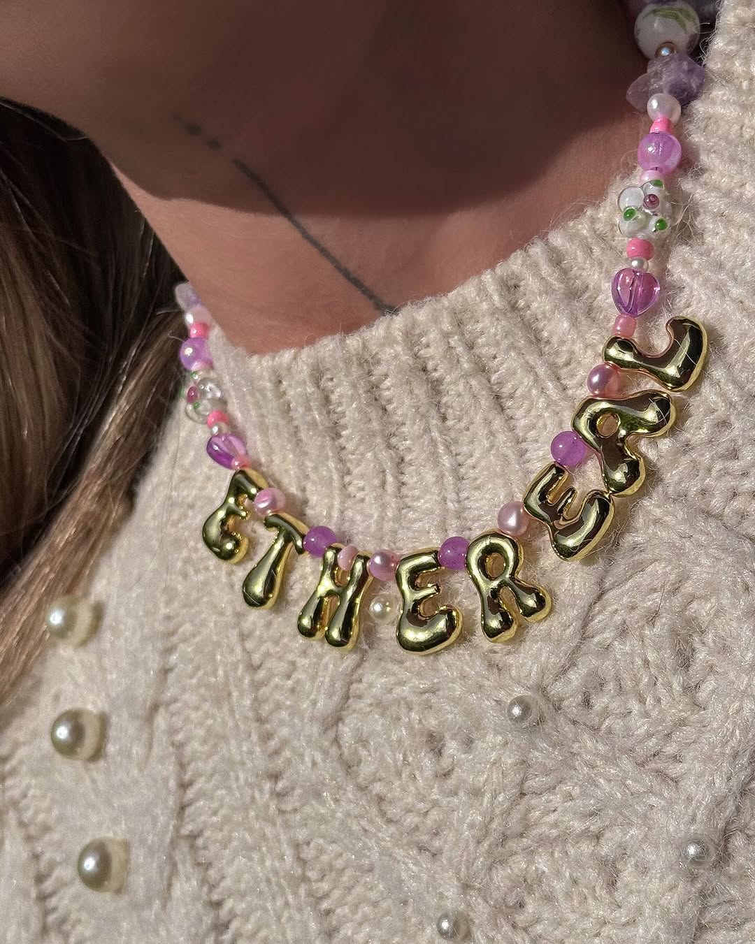 Custom Love Letters Necklace - Groovy Letters