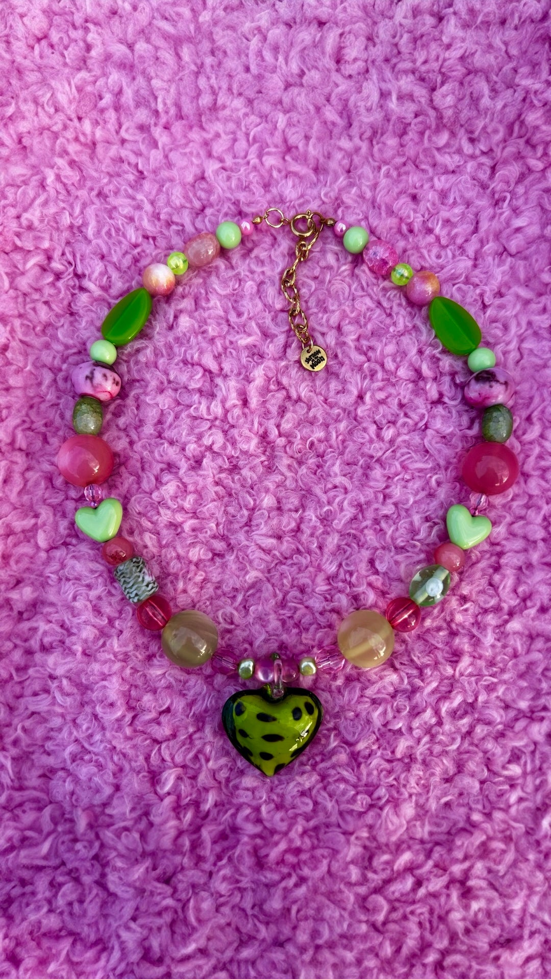 🥝 The Fruitella Heart of Glass Necklace